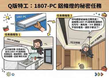 空間的隱形魔術師： #1807-PC鋁條燈 的專業線性