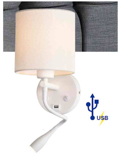 USB上下照床頭壁燈