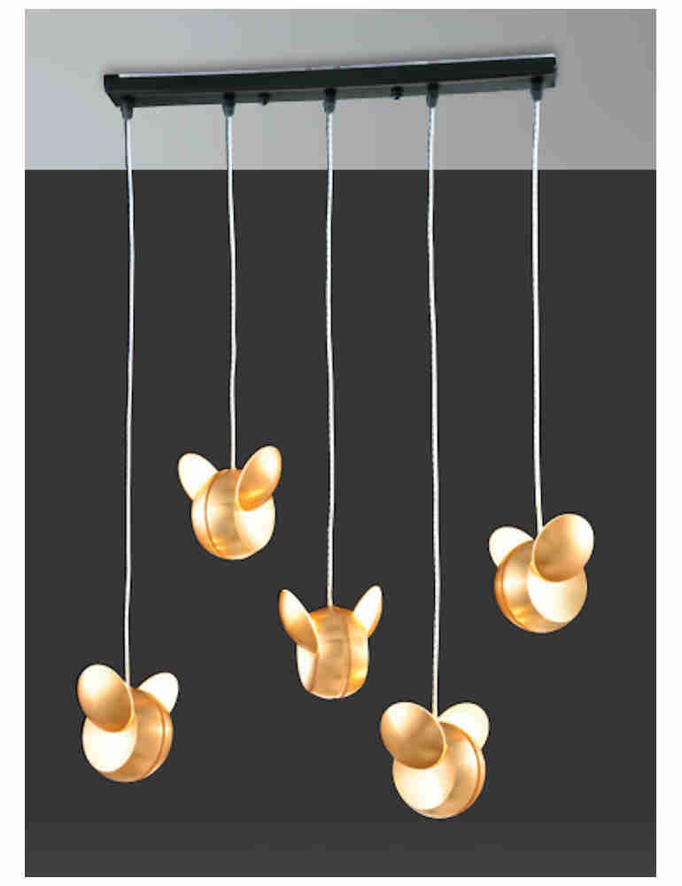金屬電鍍5燈吊燈