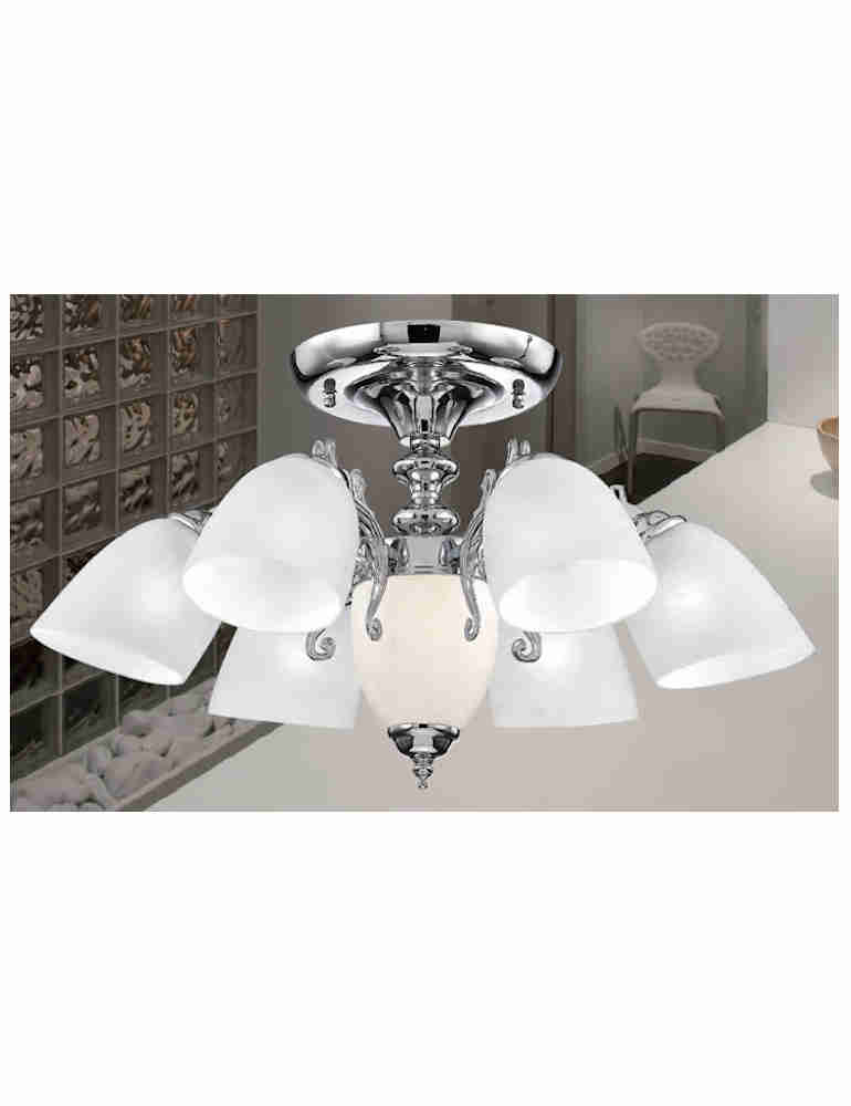 玻璃燈罩6+1燈吸頂燈