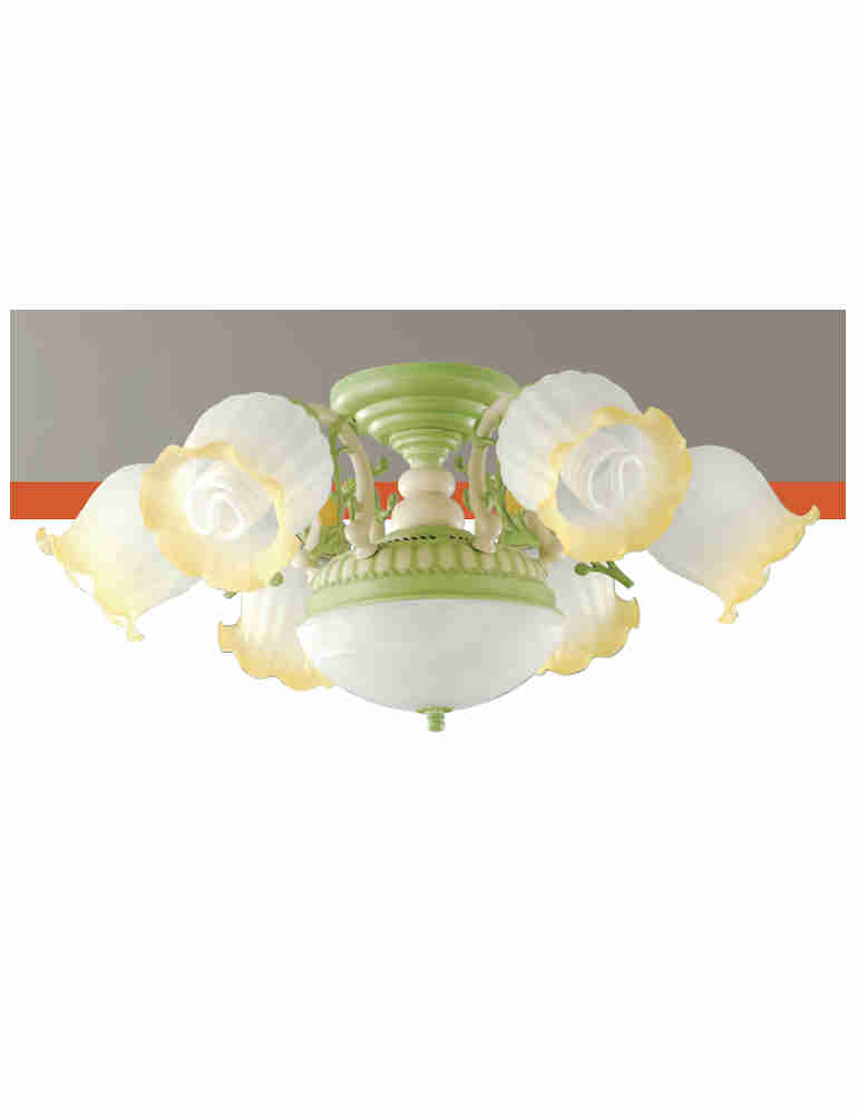 玻璃燈罩6+1燈吸頂燈