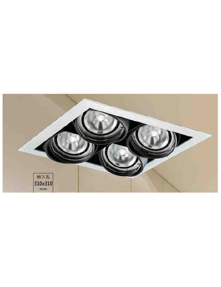 LED 有邊框四燈崁燈