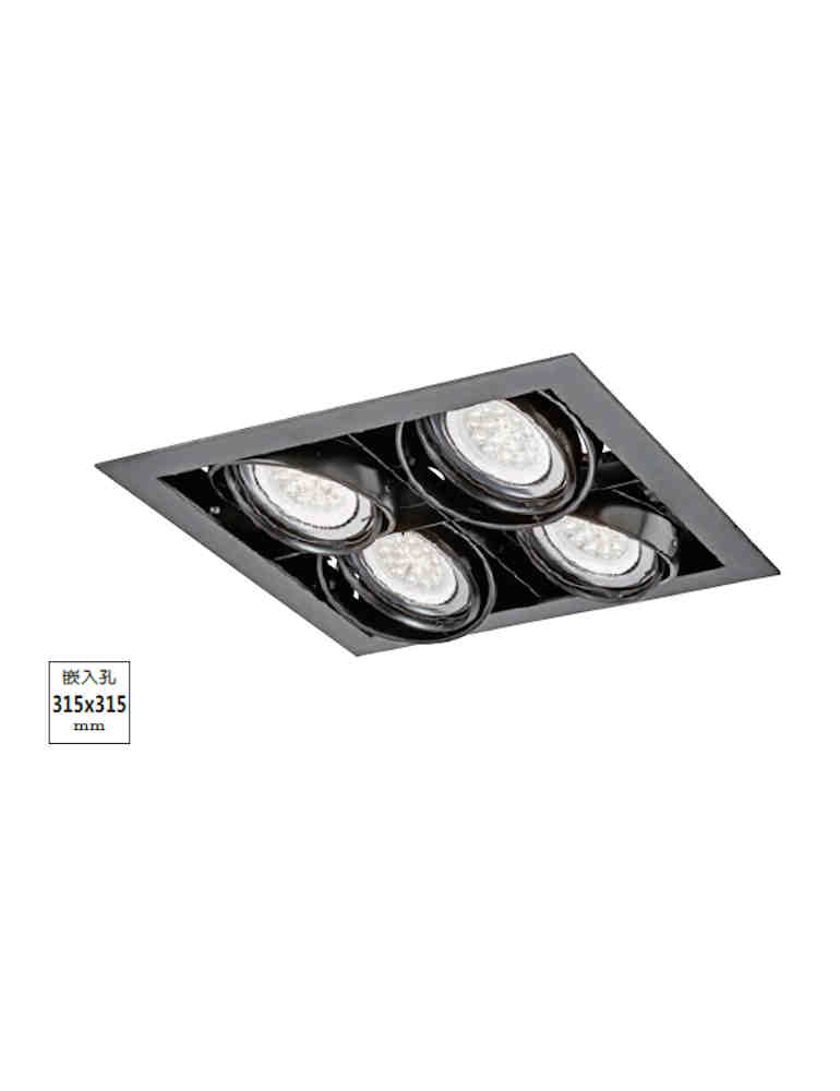 LED 有邊框四燈崁燈