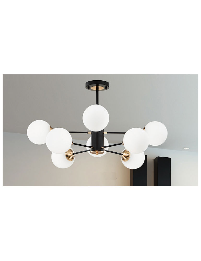 玻璃燈罩8燈吸頂吊燈