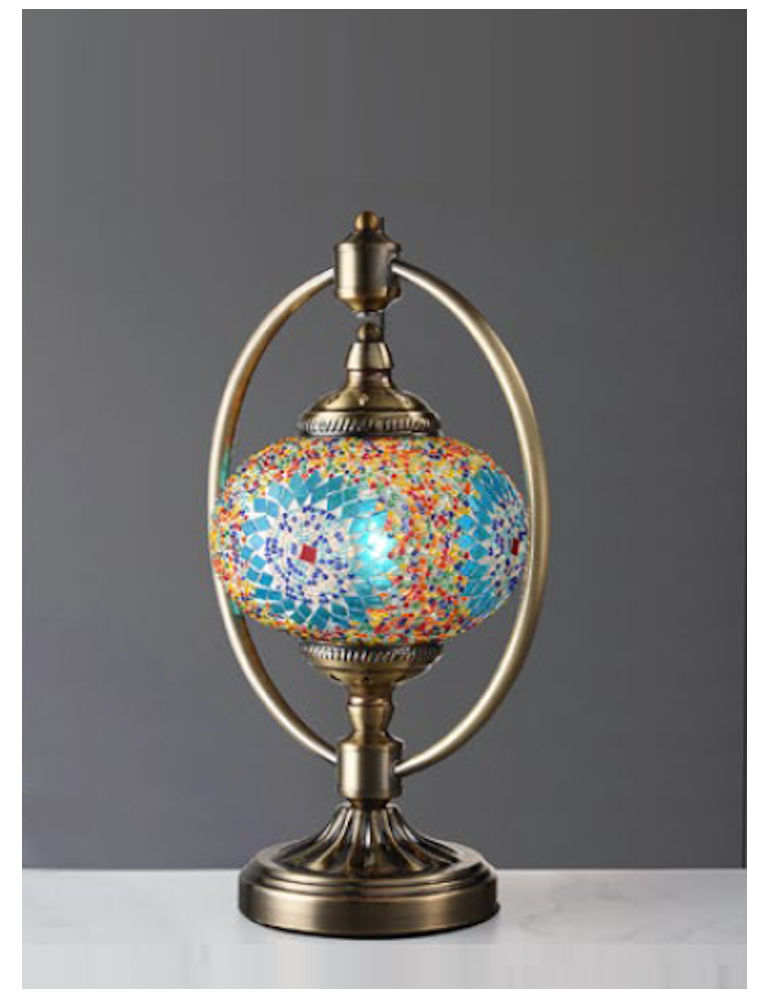 手工貼彩色玻璃單燈檯燈