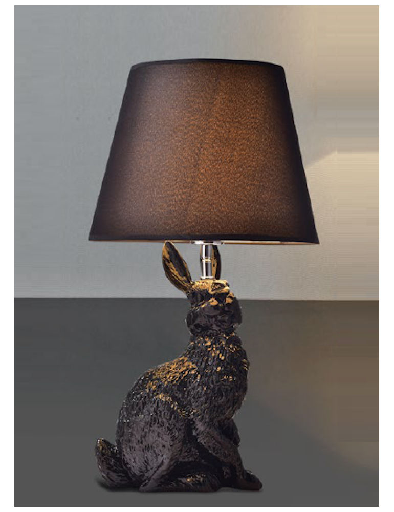 兔子造型單燈檯燈(黑色)