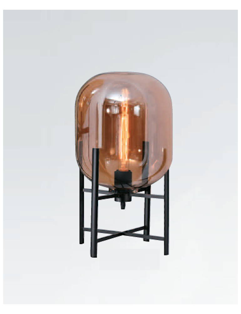 落地型玻璃燈罩單燈檯燈(小)