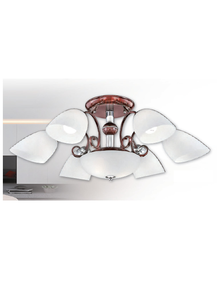 玻璃燈罩6+1燈吸頂燈