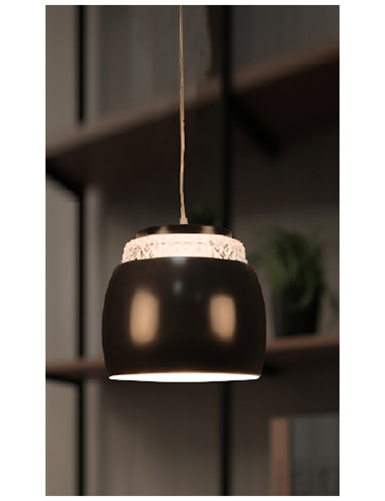 子澄燈飾-玻璃燈罩造型單燈吊燈(黑色)