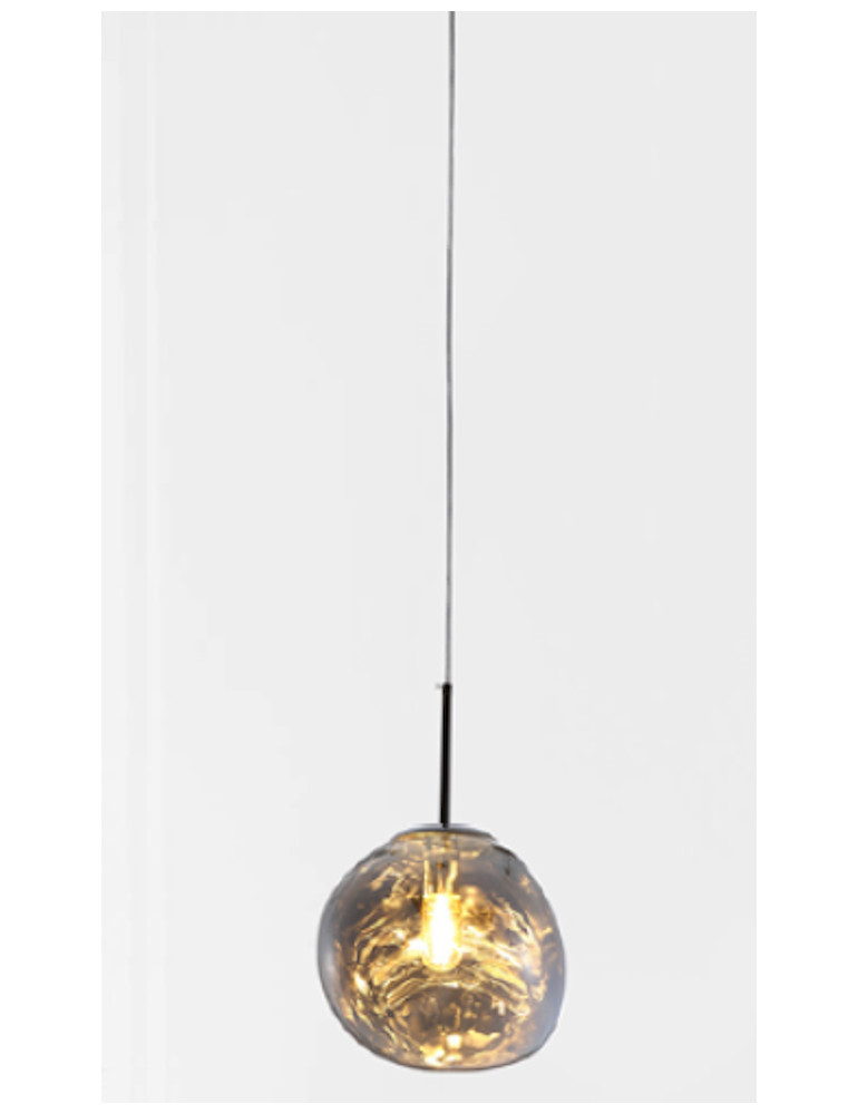 子澄燈飾-玻璃燈罩造型單燈吊燈(銀色)